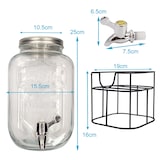 thumbnail of Intirilife Getränkespender 4 Liter aus Glas mit Zapfhahn und Gestell - 17 x 41.5 cm Wasserspender Saftspender