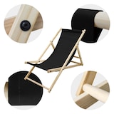 thumbnail of ECD Germany Liegestuhl klappbar Schwarz, Holz, verstellbare Rückenlehne mit 3 Liegepositionen, bis 120 kg, Gartenliege Sonnenliege Strandliege