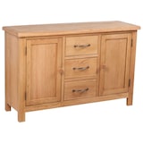 thumbnail of Helloshop26 - Buffet Sideboard Schrank Konsolentisch Aufbewahrungseinheit mit 3 Schubladen 110 cm massives Eichenholz 4402244