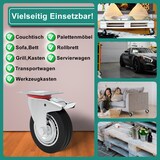 thumbnail of PRIOstahl Transportrollen 160mm Rollensatz 2 Bockrollen + 2 Lenkrollen mit Bremse schwarz Schwerlast