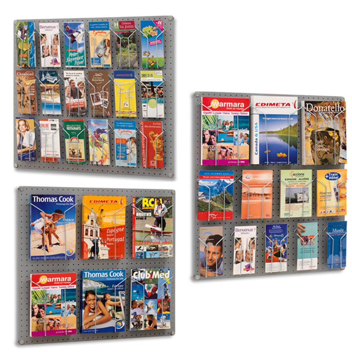 Panneau perfore fixation murale sans porte brochures