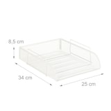 thumbnail of Relaxdays stapelbare Dokumentenablage, für DIN A4, Gitter Design, Briefablage fürs Büro, Metall, B x T: 25 x 34 cm, weiß