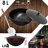 thumbnail of Gusseisen Kasan 8L rund NAMANGAN Aluminium Deckel Campingtopf Kazan WOK Kessel Camping BBQ Asia Schaumkelle