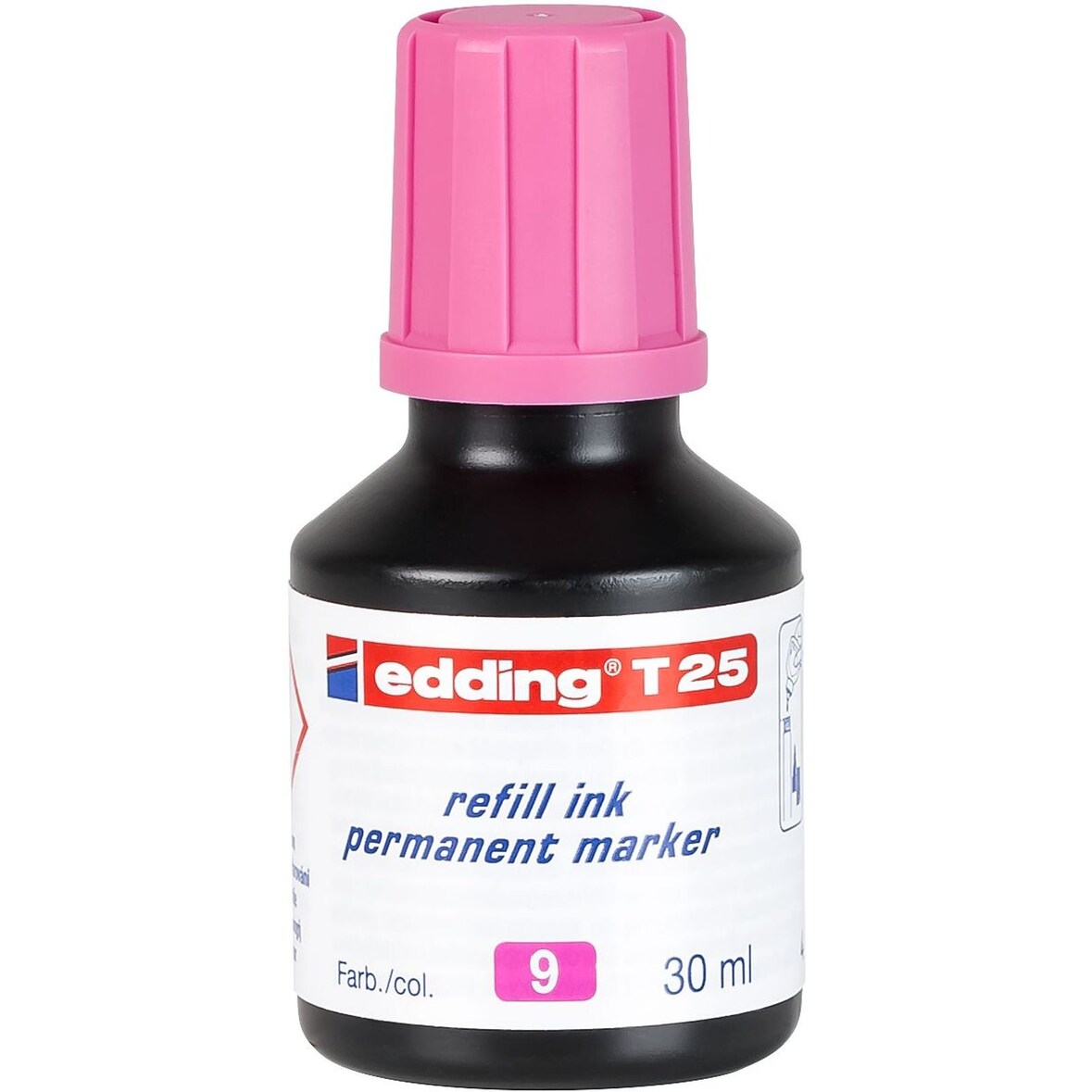 Nachfülltinte edding T 25 für edding Permanentmarker 30ml rosa Packung mit 10 Stück