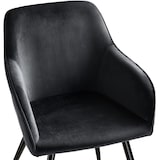 thumbnail of Helloshop26 - Set di 4 sedie con gambe nere design elegante soggiorno cucina sala da pranzo velluto nero 08_0000080