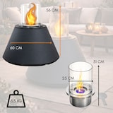 thumbnail of Camino a Bioetanolo Biocamino da Terra per Interno o Esterno in Acciaio e Vetro Bruciatore 1.5 lt Design Moderno per Salotto o Giardino cm 60x56 Nero