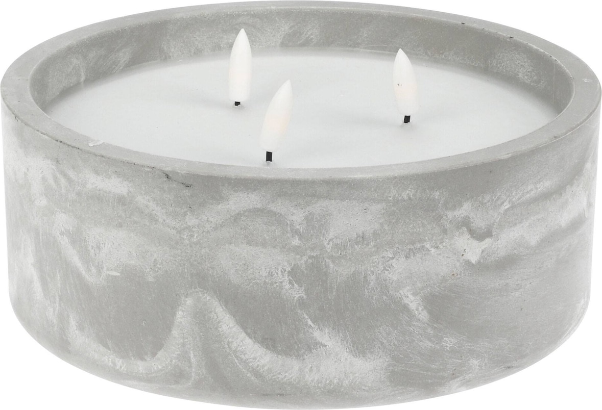 WellHome - Runde LED Kerze, grau Ø20x8cm