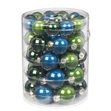 thumbnail of 44 Weihnachtskugeln Glas 4cm 5cm 6cm Mix Set Christbaumkugeln petrol blau grün