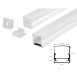 thumbnail of 2 Meter Alu Profile Alu Schiene Profil mit Milchglas Abdeckung Kanal System für LED-Streifen Profil H mit Milchglass Abdeckung