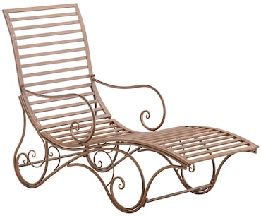 Espreguiçadeira de jardim Amiens marrom antigo