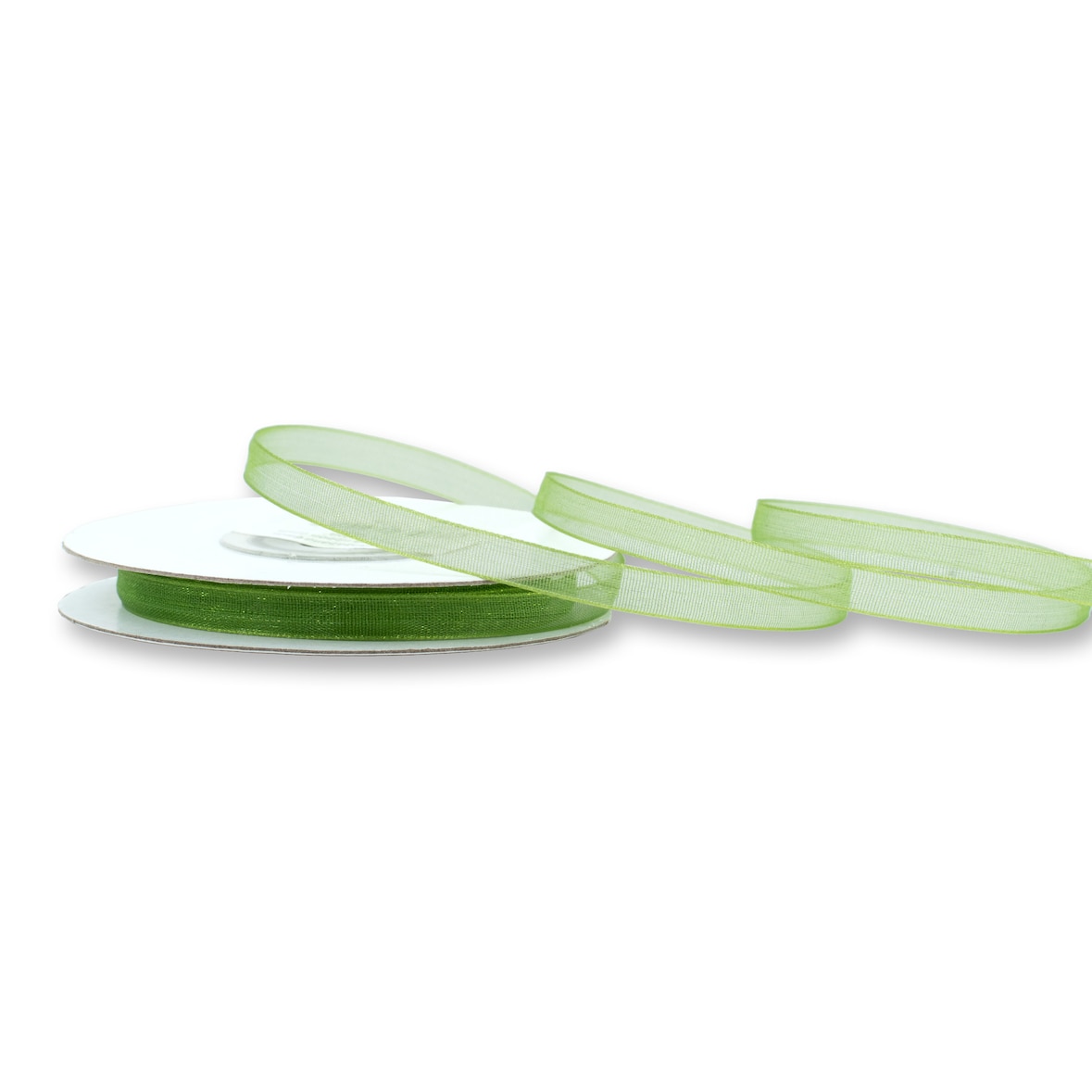 6mm Organzaband 25m Chiffonband Schleifenband Geschenkband Stoffband Schmal Olivgrün