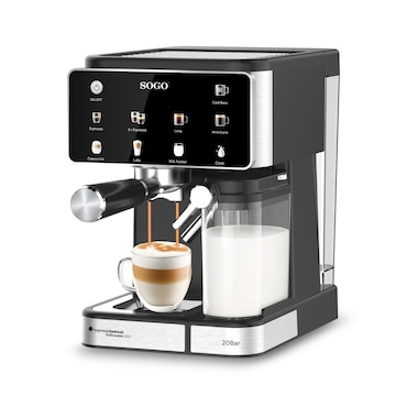 Macchina Caffè Espresso 4 in 1 Autopulente Digitale 20 Bar – Cappuccinatore, Cialde ESE, Macinato, Pompa Ital. Thermoblock