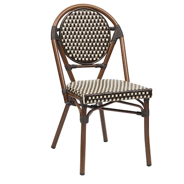 METRO PROFESSIONAL Cadeira empilhável, alumínio / vime PE, castanho / bege