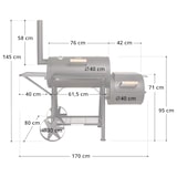 thumbnail of TAINO YUMA Massiver Smoker BBQ Grillwagen Holzkohle-Grill 90kg 3,5mm Offset