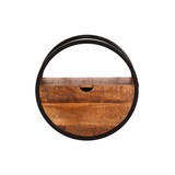 thumbnail of SIT Möbel Wandplank | rond | 1 lade | Mangohout naturel | Frame metaal zwart | B 50 x D 20 x H 50 cm | 14366-01 | Serie SIDNEY