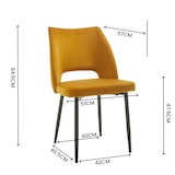 thumbnail of METRO PROFESSIONAL Gepolsterter Restaurantstuhl Salto 2er Set, Stahl/Polyester, gelb/schwarz