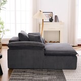 thumbnail of Sessel 177x122x92 Cordstoff ergonomisch modern Wohnzimmer Relaxsessel bequem langlebig mit breiten Armlehnen Grau