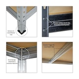 thumbnail of PROREGAL Mega Deal 3er-Set Schwerlastregal Rivet | HxBxT 180x120x60cm | Fachlast 250kg | Verzinkt | Innovatives Stecksystem, Lagerregal, Kellerregal