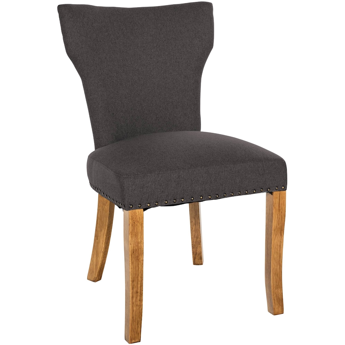CHEFGASTRO Esszimmerstuhl LOUISVILLE Stoff antik-hell HxBxT 90x52x59cm Stoff Dunkelgrau Küchenstuhl