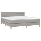 thumbnail of vidaXL Boxspringbett mit Matratze & LED Hellgrau 180x200 cm Stoff