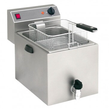 Friggitrice elettrica professionale da banco 1 vasca 9 lt. monofase con rubinetto