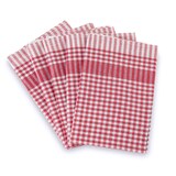 thumbnail of 5er Set Geschirrhandtuch aus 100 % Baumwolle, kariert, rot-weiß, 50/70 cm