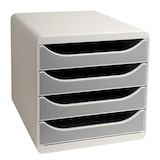 thumbnail of Exacompta - Réf. 310041D - BIG-BOX - Caisson 4 tiroirs - Dimensions extérieures : Prof. 34,7 x l 27,8 x H 26,7 cm- Gris/Gris lumière