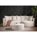 thumbnail of SalesFever Couchtisch Ø 90 cm| rund | MDF matt lackiert | Rillenstruktur | B 90 x T 90 x H 35 cm | naturweiß