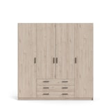 thumbnail of Spell Kleiderschrank B183 cm 4 Türen und 3 Schubladen Hickory-Dekor.