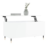 thumbnail of Table basse Blanc brillant 90x44,5x45 cm Bois d'ingénierie Modèle Milan Premium