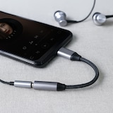 thumbnail of USB-C auf 3,5 mm Audio Aux Adapter – Nylon geflochtenes Kabel für Samsung, Huawei, Xiaomi und weitere Geräte – Schwarz
