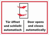 thumbnail of Schild Tür automatisch Door automatic waagerecht A6 (105x148mm)