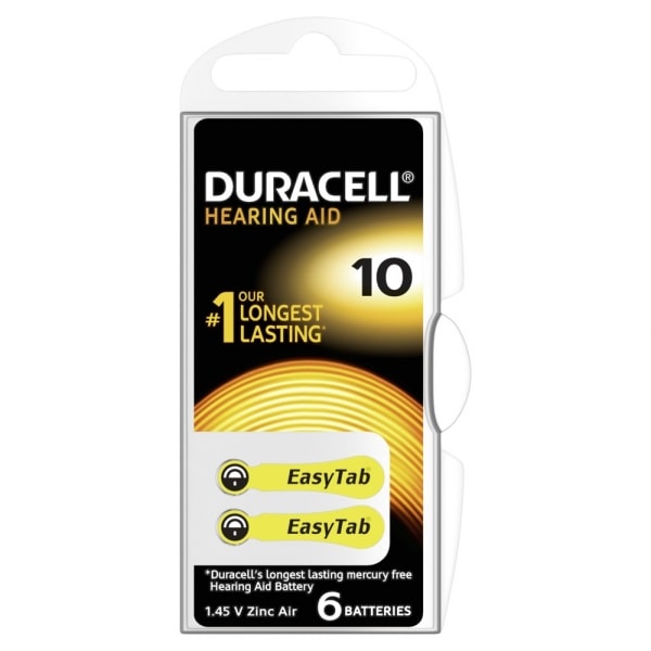 Duracell blister de 6 piles auditives activair easytab da 10 50536221