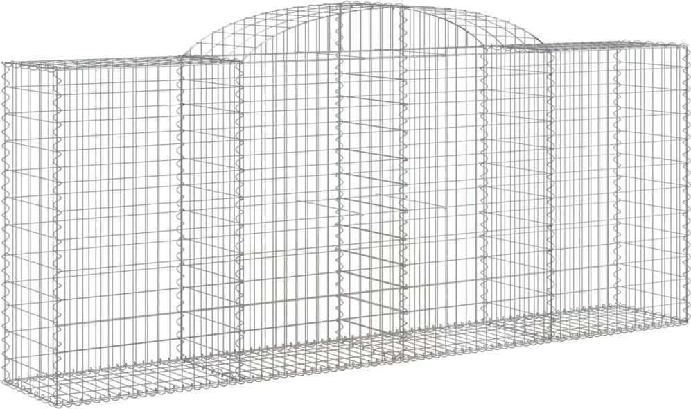 vidaXL Gabionen mit Hochbogen 4 Stk. 300x50x120/140cm Verzinktes Eisen