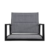thumbnail of aro Outdoor loungeset, 4-delig, staal/synthetische stof, 2 enkele fauteuils, 1 2-zitsbank, 1 salontafel, zwart/grijs