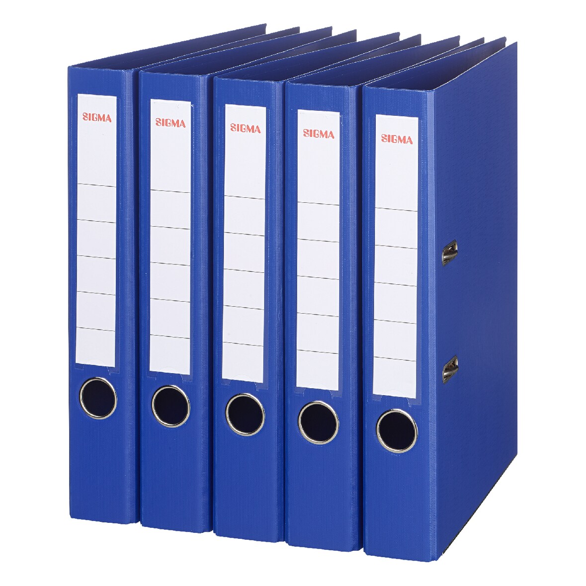 SIGMA Classeur à levier, polypropylène, 50 mm, étroit, bleu, 5 unités