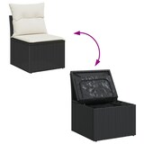 thumbnail of vidaXL 10-teiliges Garten Sofa Set mit Kissen Schwarz Poly Rattan Akazie