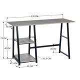 thumbnail of WellHome - Schreibtisch mit schwarzem Rahmen und grauer Platte, 74 cm