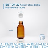 thumbnail of Espírito Rebelde – 20x Frascos Vazios em Vidro Âmbar de 100 ml com Tampa de Plástico – Frascos para Óleos Essenciais e Cosméticos