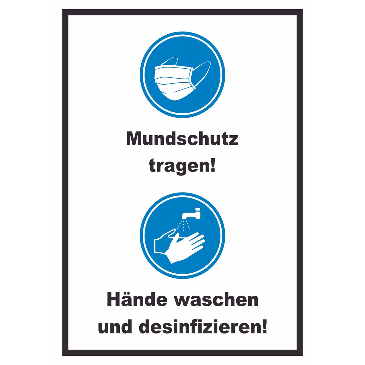 Mundschutz Händewaschen Schild A4 (210x297mm)