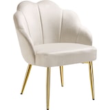 thumbnail of tectake Sillón de cóctel HELLEN, acolchado con tapizado de terciopelo  Crema/Oro