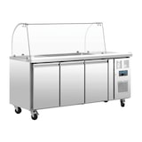 thumbnail of U serie gekoelde saladette 3-deurs | Met glazen opzetvitrine | 3x 1/1 GN | 1795x700x1360(h)mm