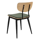 thumbnail of Gastro Holzstuhl Arvo Grün gepolstert | Sitzschale Eiche HPL | Stahlgestell