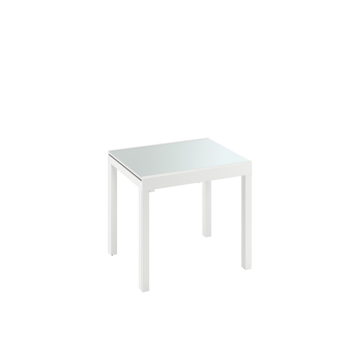 Stones Executive - Ausziehbarer Tisch (120/175/230/290/350 x 83 cm) aus weißem gehärtetem Glas