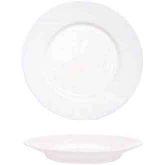 Arc Confezione 6 Piatti Fondi Everyday Vetro Opale, Bianco, Cm 22