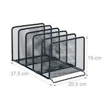 thumbnail of Relaxdays Dokumentenhalter Schreibtisch, 5 Fächer, Metall, HBT: 19 x 20,5 x 37,5 cm, stehende Ablagefächer, anthrazit