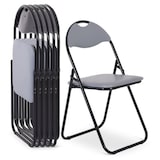 thumbnail of Klappstuhl 6er-Set, klappbarer Gästestuhl, gepolstert, leicht und bequem, Belastbarkeit 100 kg, Grau/Schwarz, Raburg Paul