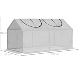 thumbnail of Foliengewächshaus Mini Treibhaus Frühbeet 120x60x60 cm Weiß mit aufrollbaren Reißverschluss Fenstern UV beständig wasserdicht stabile Stahlstangen