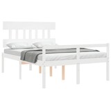 thumbnail of vidaXL Seniorenbett mit Kopfteil 120x200 cm Weiß Massivholz