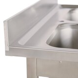 thumbnail of Cleiton® Fregadero de Acero Inoxidable de 2 Senos 1200x700x850 mm Desmontable | Pica Industrial con patas | Pila Lavadero para Cocina Restaurantes
